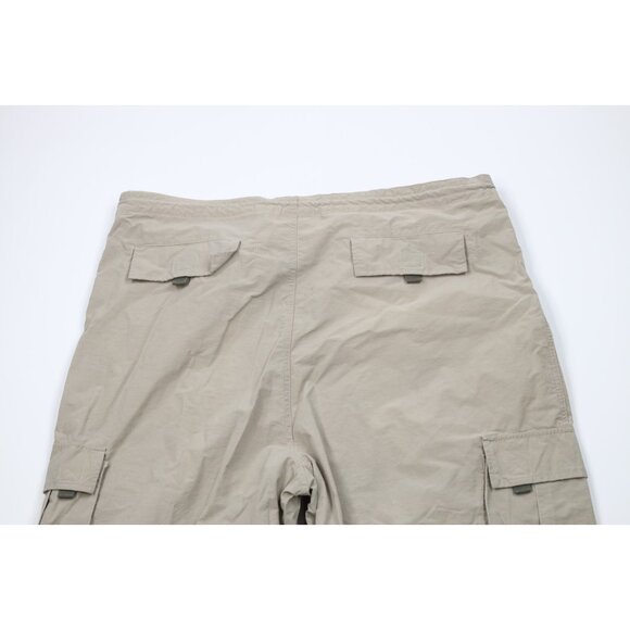 Vintage 90s Streetwear Mens XL Convertible Wide Leg Cargo Pants Shorts Beige - Picture 10 of 13